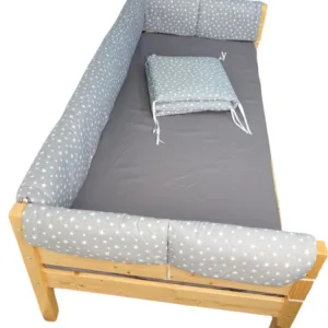 Set aparatori laterale Maxi pentru pat Montessori 90x200 cm Stelute pe gri