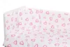 Set aparatori laterale pentru patut 120 x 60 cm Inimioare roz