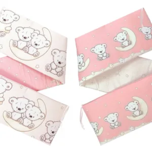 Set aparatori laterale pentru patut 120 x 60 cm Teddy Pink