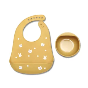 Set baveta si castronel cu ventuza de silicon Lorelli Baby Care Yellow