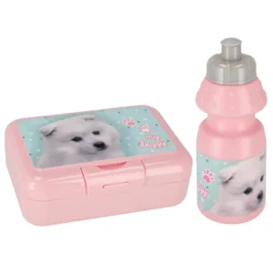 Set bidon de apa 350 ml si caserola de pranz 16 x 12.5 cm