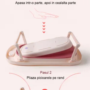 Set cadita pliabila 81 cm Beberoyal Roz cu termometru digital