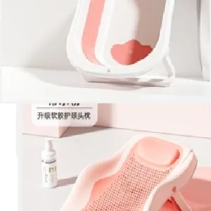 Set cadita pliabila pentru copii Little Mom Royal Pink