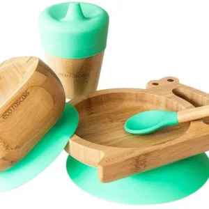 Set cadou din bambus Melc verde Ecorascals