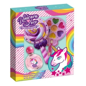 Set cadou fetite Unicorn Love cu apa de toaleta si paleta de machiaj acadea