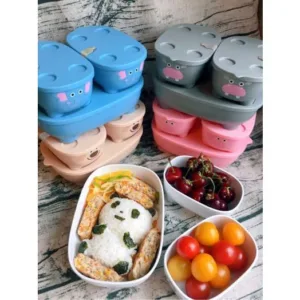 Set caserole hrana cu capac Bentomals To Go elefantel