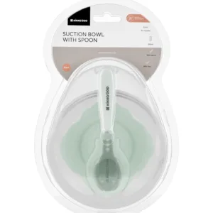 Set castron cu ventuza si lingurita KikkaBoo Mint