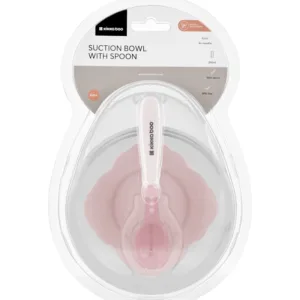 Set castron cu ventuza si lingurita KikkaBoo Pink
