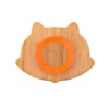 Set castron si farfurie vulpita din bambus pentru copii Oaki portocaliu