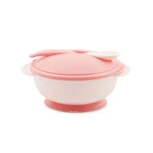 Set castronel cu lingura Lorelli Baby Blush Pink