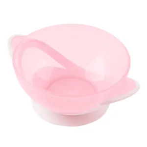 Set castronel cu ventuza capac si lingurita KikkaBoo Feedy Pink