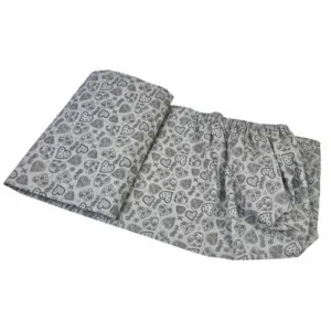 Set cearceafuri Gray Hearts patut bebelus 60x85 cm cu elastic din bumbac