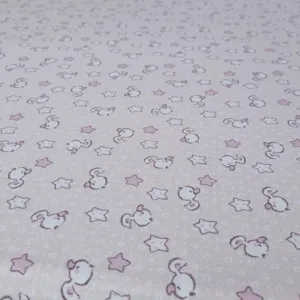 Set cearceafuri Pink Ducks KidsDecor cu elastic din bumbac 52x95 cm