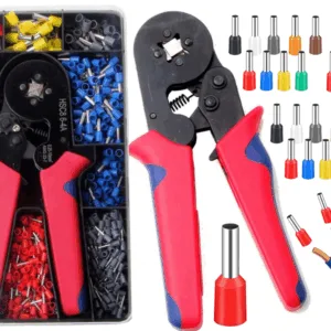 Set cleste de sertizare cu 1200 terminali de 0.25 si 10 mm2 in caseta