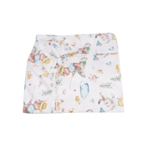 Set complet 7 piese lenjerie si aparatori patut 120x60 cm din bumbac model iepurasi galbeni