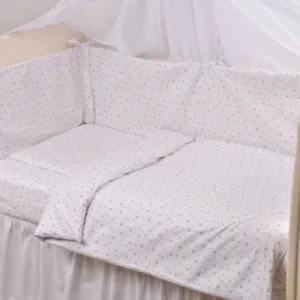 Set complet lenjerie si aparatoare patut 120x60 cm stelute