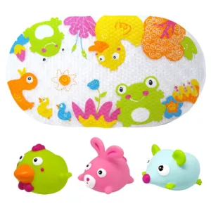 Set covoras de baie si 3 jucarii animalute