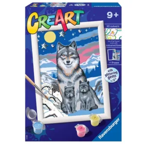 Set creativ pictura pe numere Ravensburger Familie de Lupi