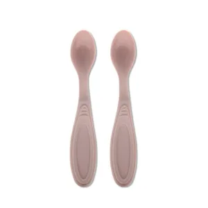 Set de 2 lingurite My Friend Mellow Rose cu margine rotunjita 6 luni+