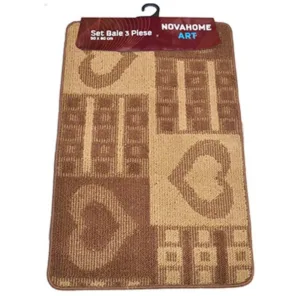 Set de 3 covorase de baie mari Nova Home maro 50x80 cm