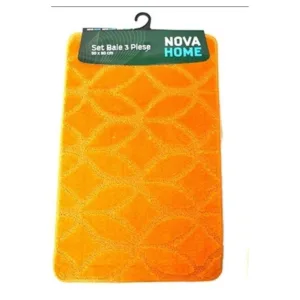 Set de 3 covorase de baie mari Nova Home portocaliu 50x80 cm