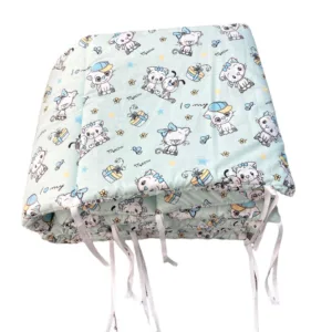 Set de aparatori pufoase h35 pat 120x60 cm DeLuxe Pisici pe vernil