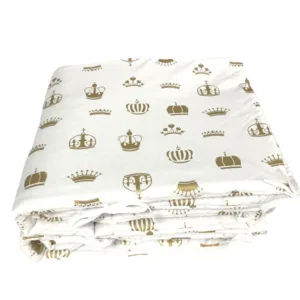 Set de aparatori pufoase h35 pat 140x70 cm DeLuxe Coronite aurii