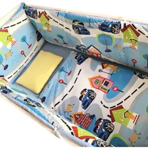 Set de aparatori pufoase h35 pat 140x70 cm DeLuxe Oraselul copiilor