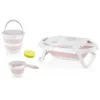 Set de baie cu 5 piese si cadita pliabila Babyjem Pink