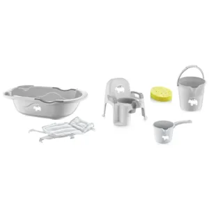 Set de baie cu 6 piese BabyJem Bebe Lux Grey