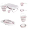 Set de baie cu cadita 3 in 1 pliabil Cangaroo Hawaii 80 x 48 x 24 cm Roz