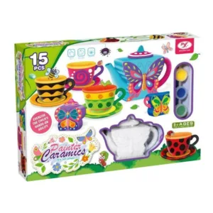Set de ceai ceramic de pictat cu fluturi Tea Service Butterflies 15 piese
