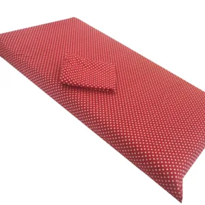 Set de cearsaf + paturica dubla de vara buline albe pe rosu