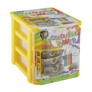 Set de colorat cu suport cu 3 sertare Grafix