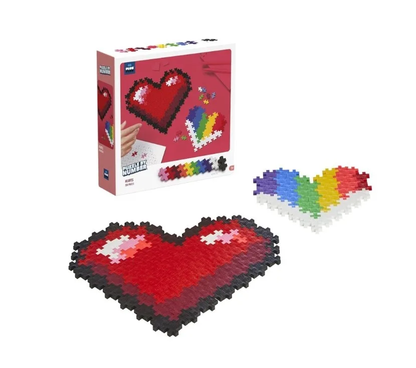 Set de constructie Puzzle pe numere Inimi Plus Plus Constructor 250 piese