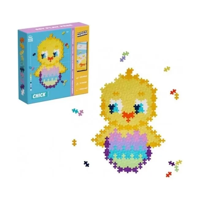 Set de constructie Puzzle pe numere Puisor Plus Plus Constructor 250 piese