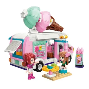 Set de constructie Qman Cherry Mew Mew Music Festival Camionul de Inghetata 388 piese