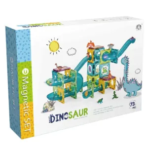 Set de constructie cu magneti Magnetic Blocks Dinozauri 73 piese