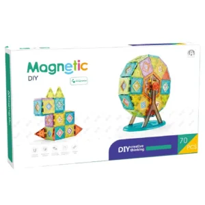 Set de constructie cu magneti si roti 70 piese