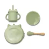 Set de hranire din silicon natural 4 piese 6 luni+ Fresh Green