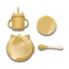 Set de hranire din silicon natural 4 piese 6 luni+ Yellow