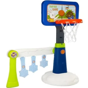 Set de joaca 2 in 1 cos de baschet pentru copii cu minge si pompa