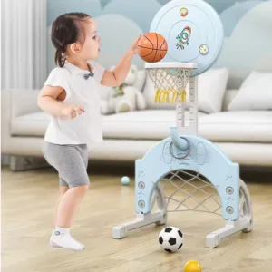 Set de joaca 3 in 1 Nichiduta Garden Rocket Blue pentru interiorexterior cu Poarta fotbal