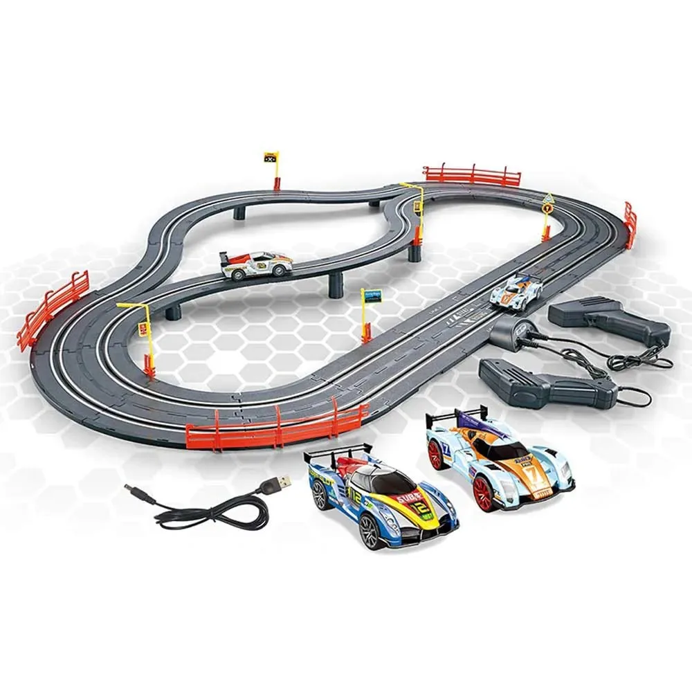 Set de joaca Circuit cu telecomanda si 2 masini Top Turbo 300 cm