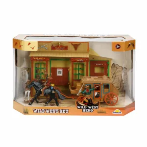 Set de joaca Cowboy cu trasura si 4 figurine
