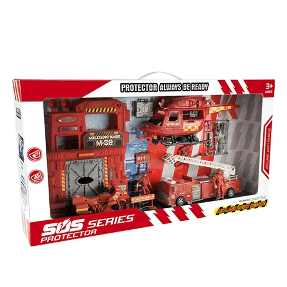 Set de joaca Ocie statie de pompieri cu elicopter