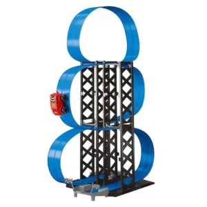 Set de joaca Racing Track Road Racing cu 3 nivele si 1 masinuta 23x76 cm