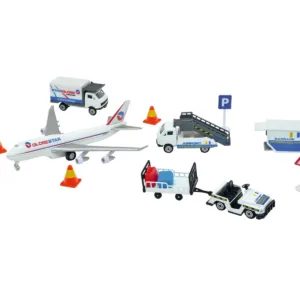 Set de joaca aeroport Dickie cu avion si accesorii 13 piese