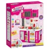 Set de joaca bucatarie cu functii realiste si accesorii Modern Kitchen Roz 58 piese