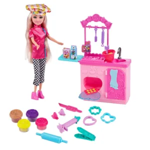 Set de joaca bucatarie cu papusa Sparkle Girlz